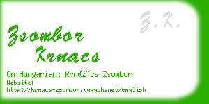 zsombor krnacs business card